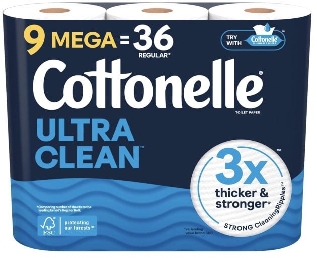 Cottonelle Ultra Clean Toilet Paper, 9 Mega Rolls only $6.55 shipped!