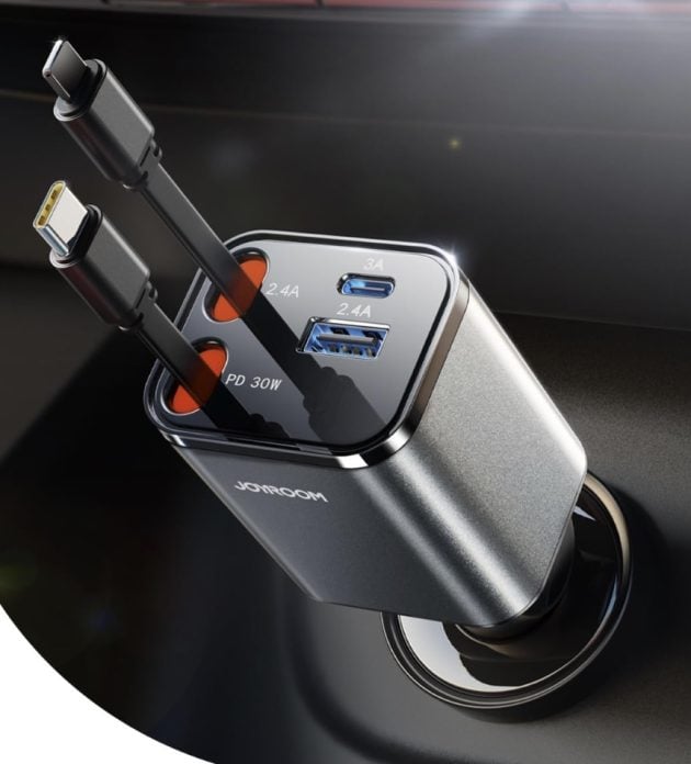 Joyroom Retractable Car Charger only $12.23!